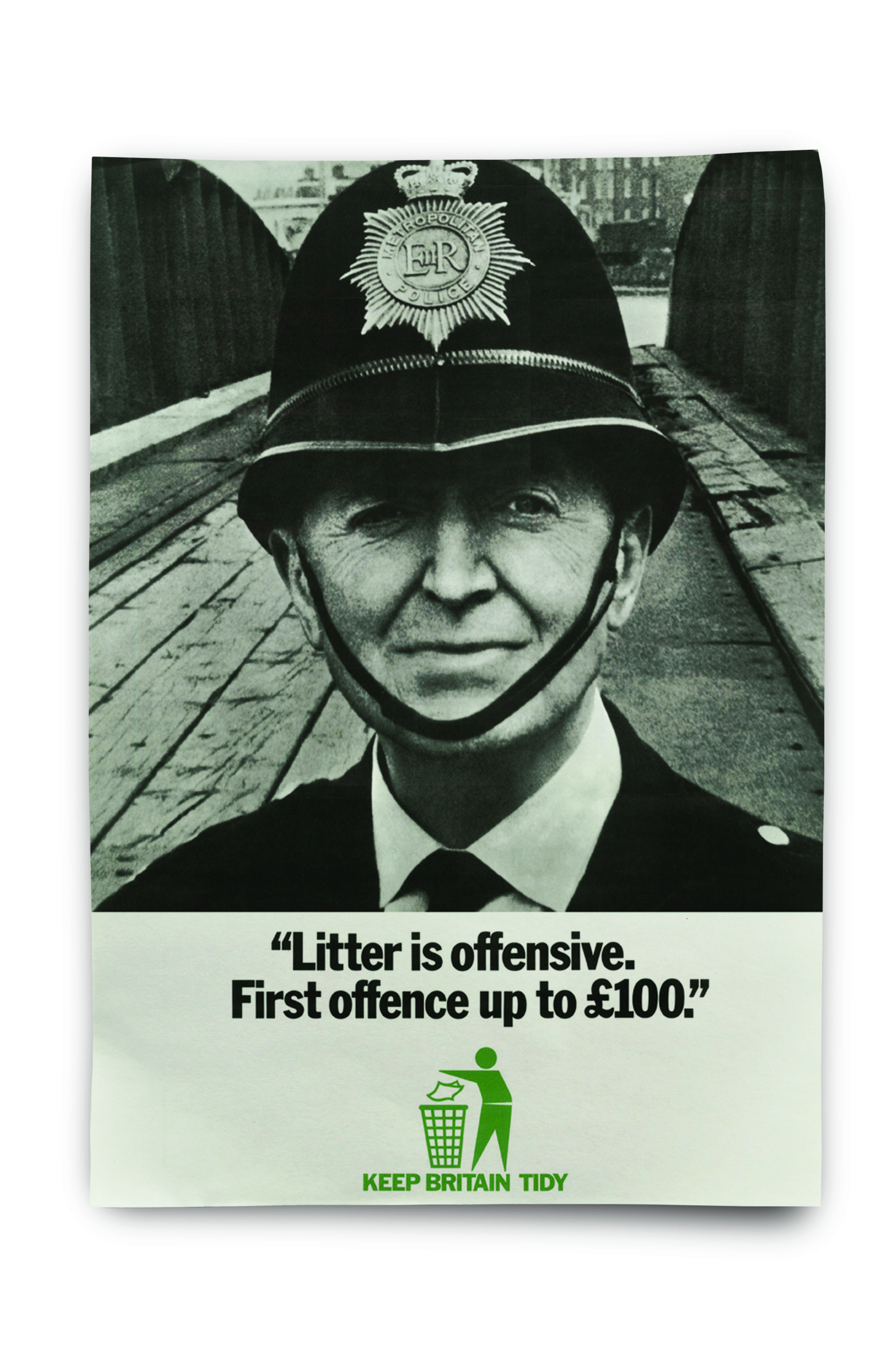 A poster by Keep Britain Tidy featuring a policeman