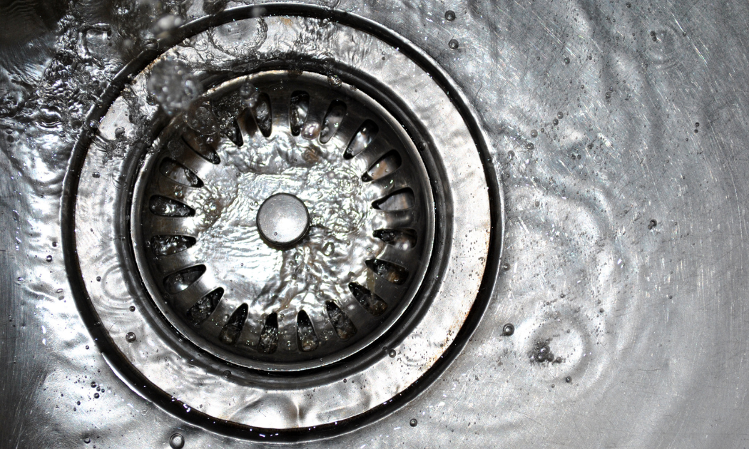 A drain in a sink A drain in a sink