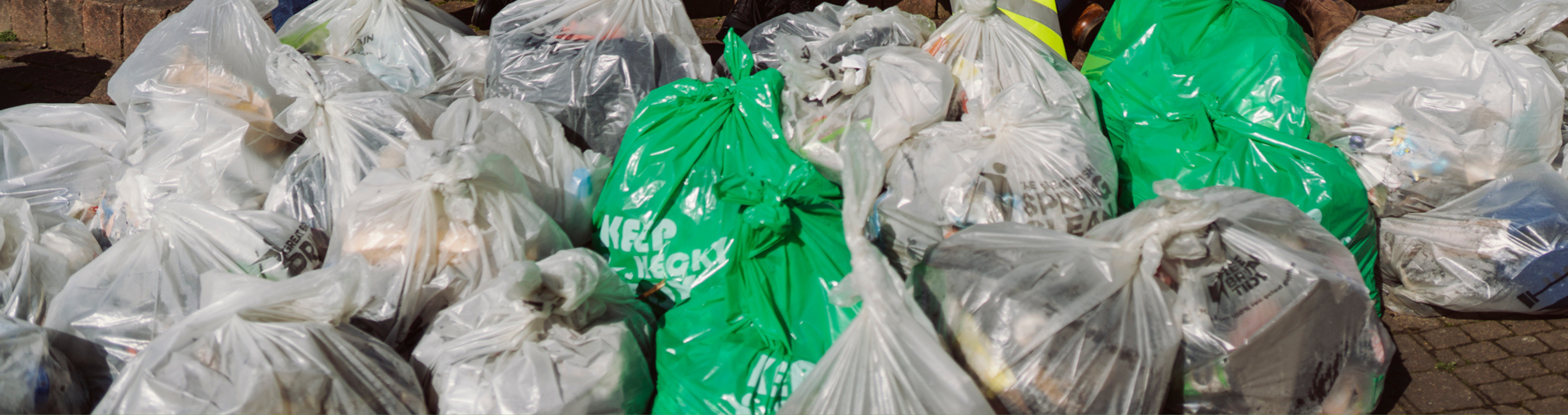 Bags of litter collected by a LitterHero