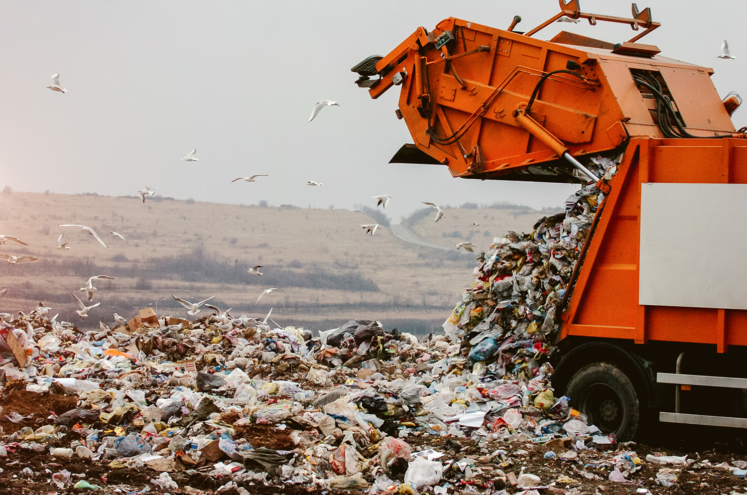 An image of a landfill area