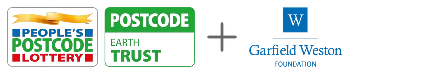 People's Postcode Lottery Earth Trust and Garfield Weston Foundation logos