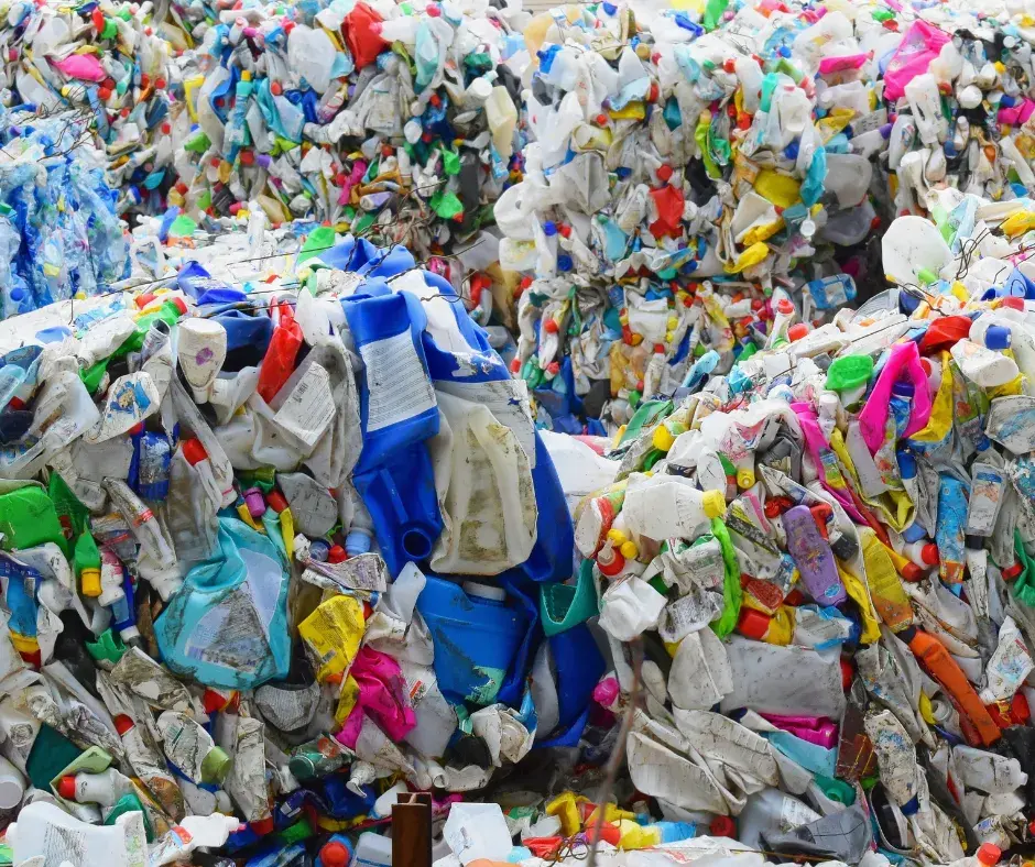 Piles of mixed waste